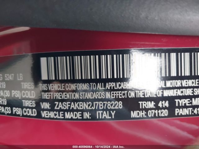 ZASFAKBN2J7B78228 Alfa Romeo Stelvio Ti Awd