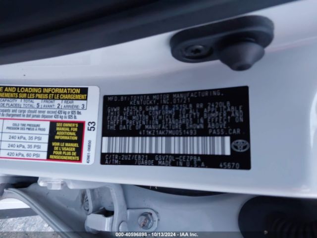 4T1KZ1AK7MU051493 Toyota CAMRY TRD