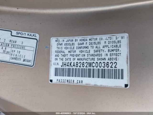 1991 ACURA LEGEND JH4KA8262MC003622 Photo 8