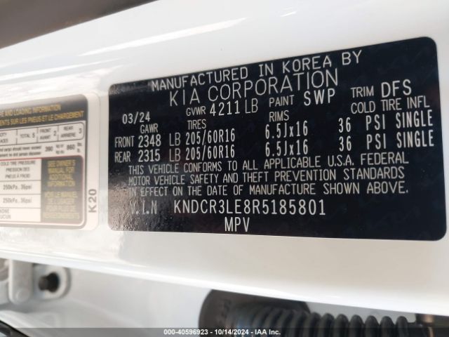 KNDCR3LE8R5185801 KIA NIRO EX