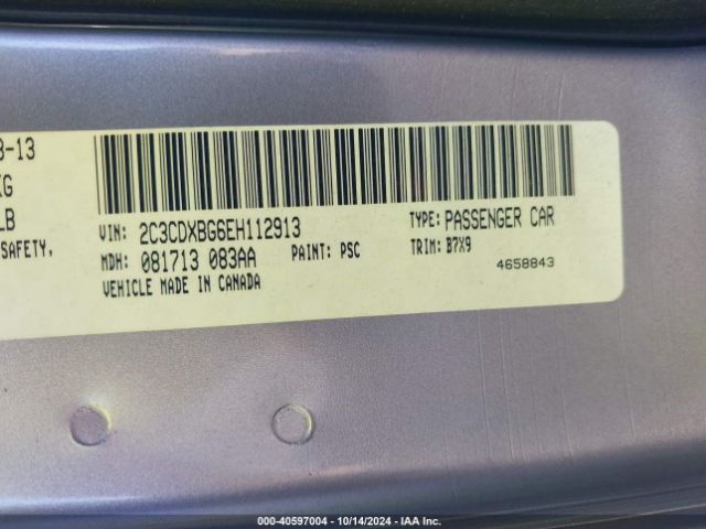 2C3CDXBG6EH112913 Dodge Charger Se