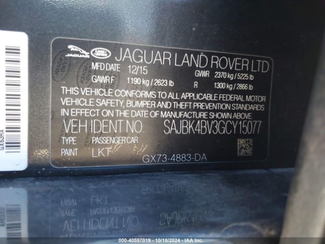 SAJBK4BV3GCY15077 Jaguar Xf 35t Prestige