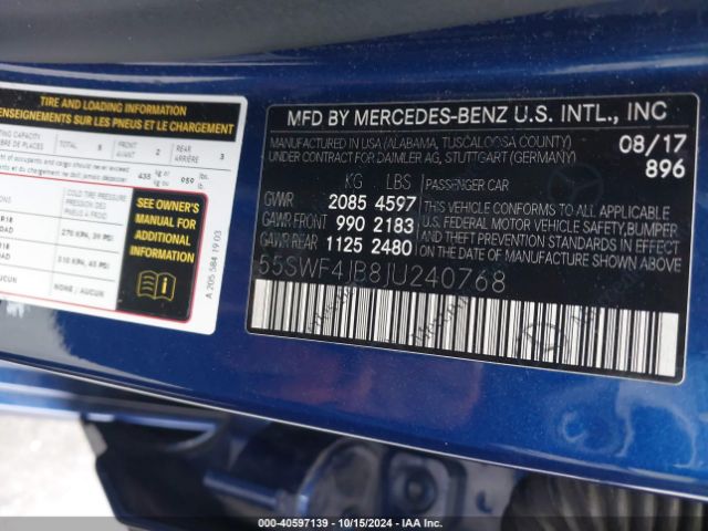 55SWF4JB8JU240768 Mercedes-Benz C 300