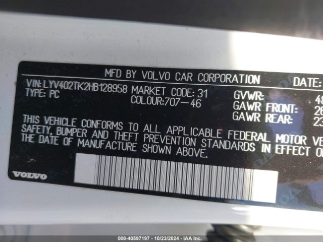 LYV402TK2HB128958 Volvo S60 Inscription T5