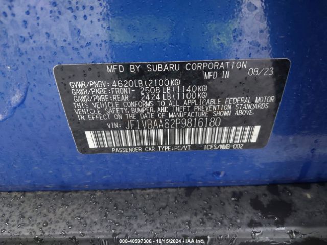 JF1VBAA62P9816180 Subaru WRX