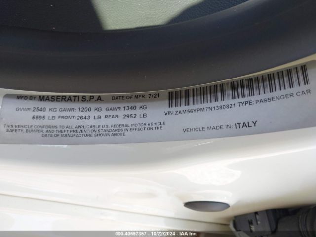 ZAM56YPM7N1380821 Maserati Quattroporte Modena