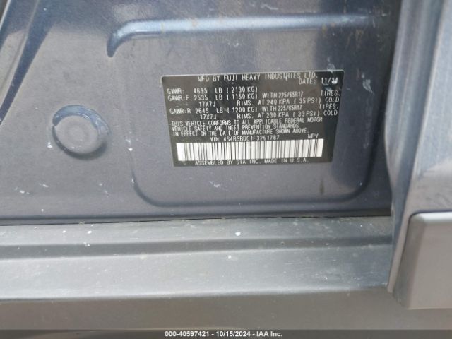 4S4BSBDC1F3261787 Subaru Outback 2.5i Premium