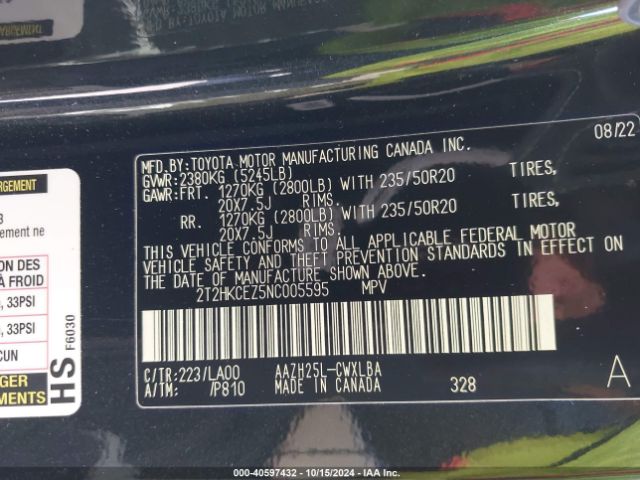 2T2HKCEZ5NC005595 Lexus Nx 350h Luxury