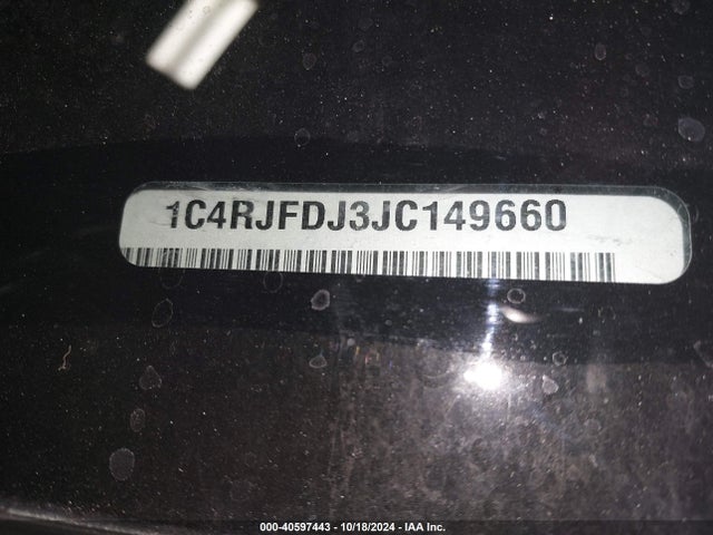 1C4RJFDJ3JC149660 Jeep Grand Cherokee Srt 4x4