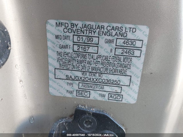 1999 JAGUAR XK8 SAJGX204XXC036250 Photo 8