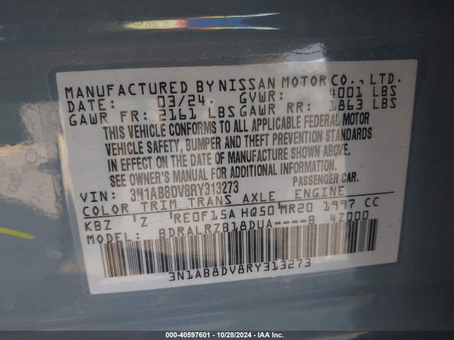 Nissan Sentra Sr Xtronic Cvt 2024 3N1AB8DV8RY313273 Image 9