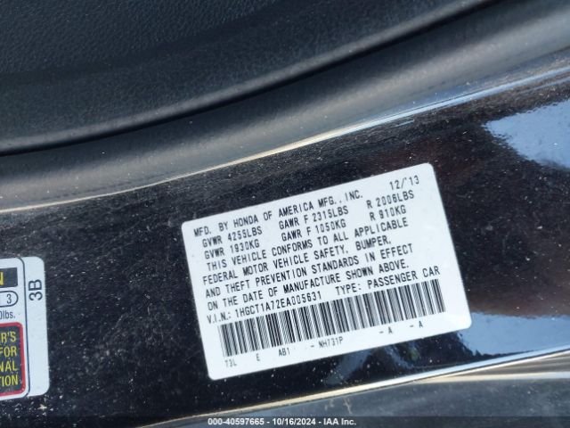 1HGCT1A72EA005631 Honda ACCORD EX