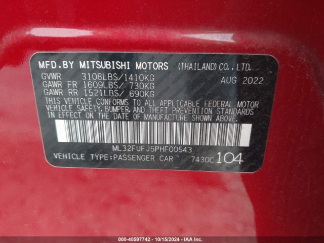 ML32FUFJ5PHF00543 Mitsubishi Mirage G4 Black Edition/es/le