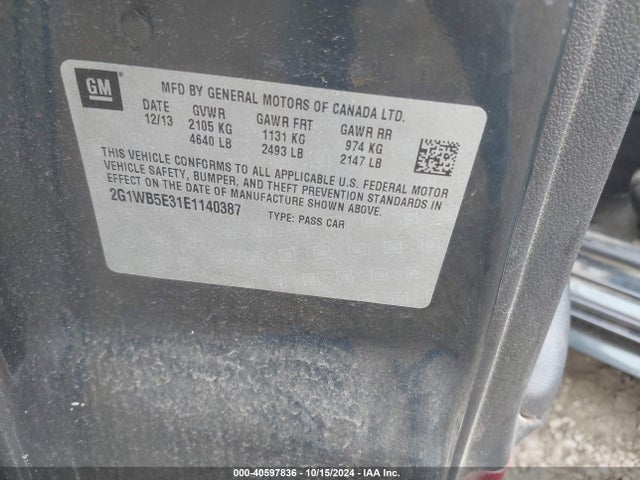 2G1WB5E31E1140387 Chevrolet Impala Limited Lt
