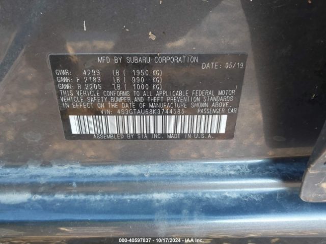 4S3GTAU68K3744585 Subaru 2019
