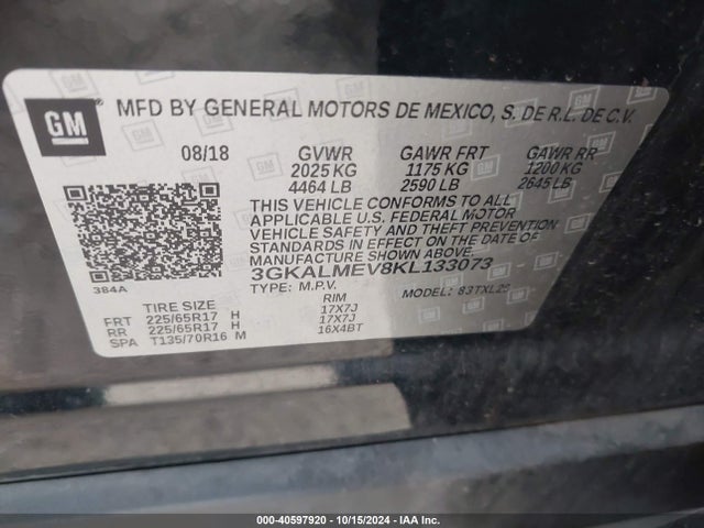 3GKALMEV8KL133073 GMC Terrain Sle
