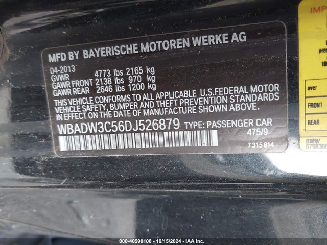 2013 BMW 328I WBADW3C56DJ526879 Photo 8