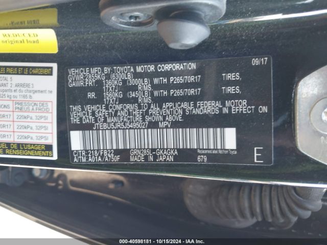 JTEBU5JR5J5495027 Toyota 4RUNNER SR5