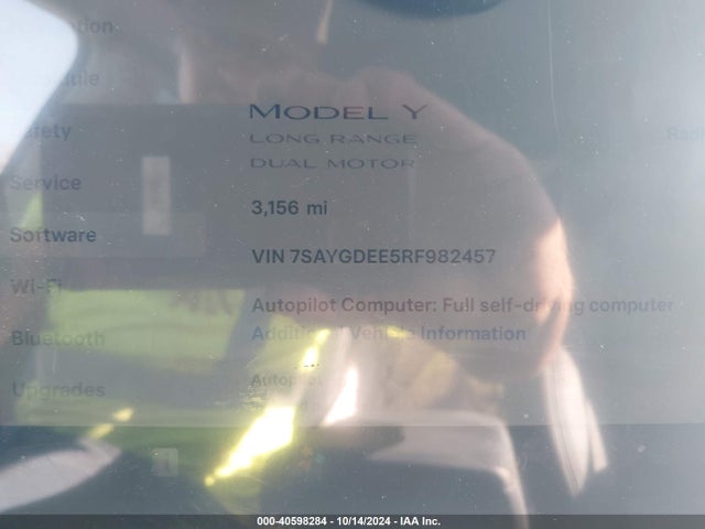 2024 TESLA MODEL Y 7SAYGDEE5RF982457 Photo 6