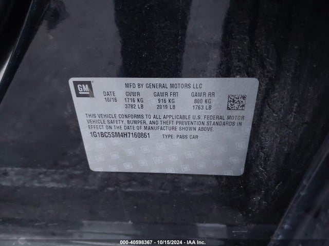 1G1BC5SM4H7160861 Chevrolet Cruze Ls Auto