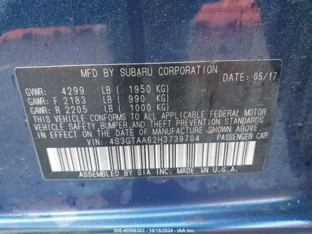 4S3GTAA62H3739704 Subaru Impreza 2.0i