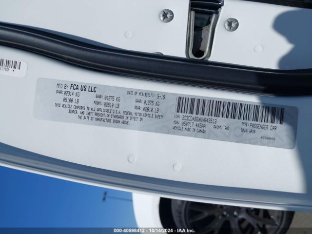 2C3CDXBGXKH643513 Dodge Charger Sxt Rwd