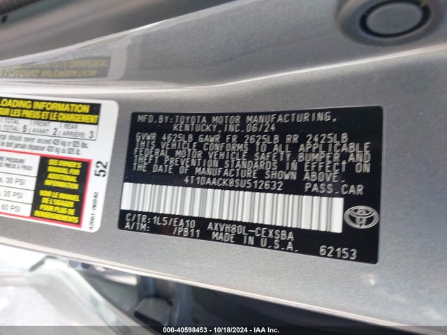 Toyota CAMRY SE 2025 4T1DAACK8SU512632 Image 9