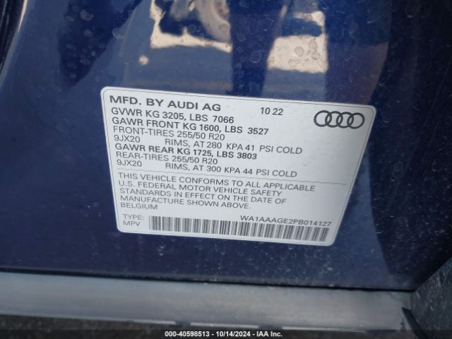 WA1AAAGE2PB014127 Audi E-tron Premium Quattro
