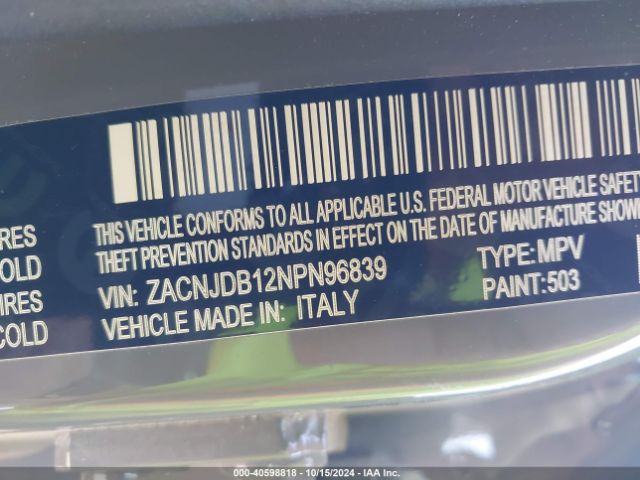 ZACNJDB12NPN96839 Jeep Renegade Latitude 4x4