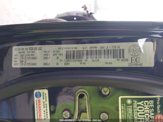 1C6RR7KT2HS748060 RAM 1500 St