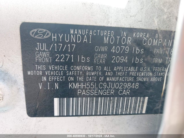 KMHH55LC9JU029848 Hyundai Elantra Gt Sport