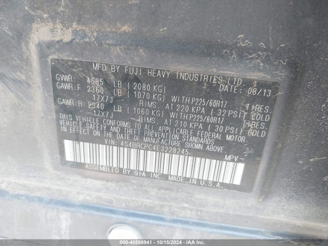 4S4BRCPC4E3228245 Subaru Outback 2.5i Limited