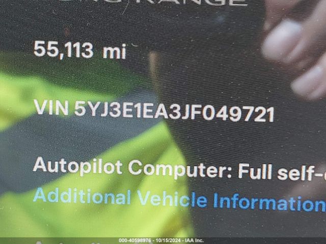 5YJ3E1EA3JF049721 Tesla Model 3 Long Range/mid Range