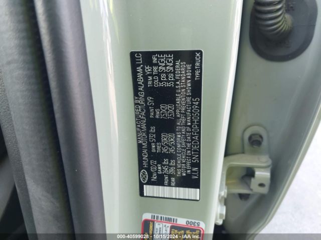 5NTJEDAF0PH050945 Hyundai Santa Cruz Limited