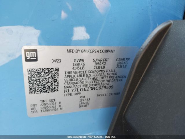 KL77LGE23RC029509 Chevrolet Trax Fwd 1rs