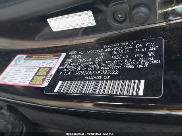 KIA RIO S 2021 3KPA24ADXME392022 Image 9