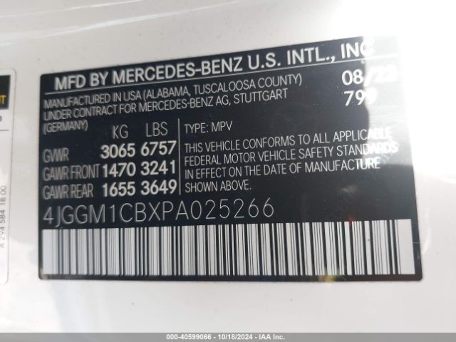 4JGGM1CBXPA025266 Mercedes-Benz Eqe 350 Suv 4matic