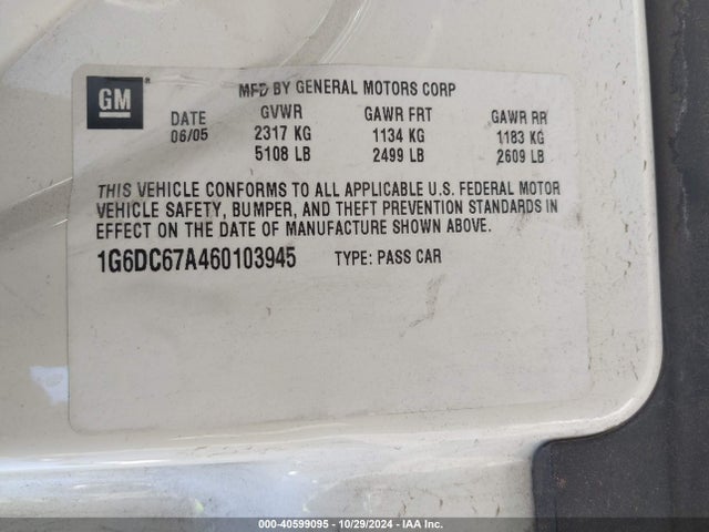2006 CADILLAC STS 1G6DC67A460103945 Photo 8