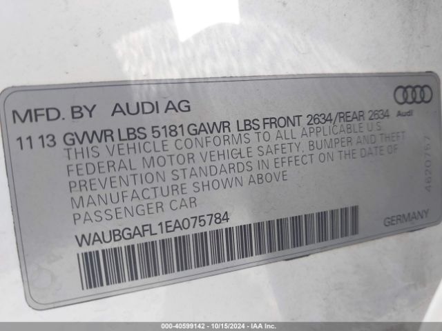 WAUBGAFL1EA075784 Audi S4 3.0t Premium Plus