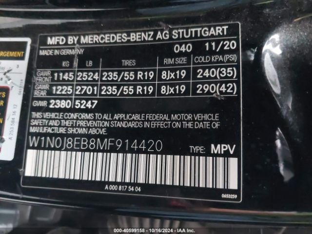 W1N0J8EB8MF914420 Mercedes-Benz Glc 300 4matic Coupe