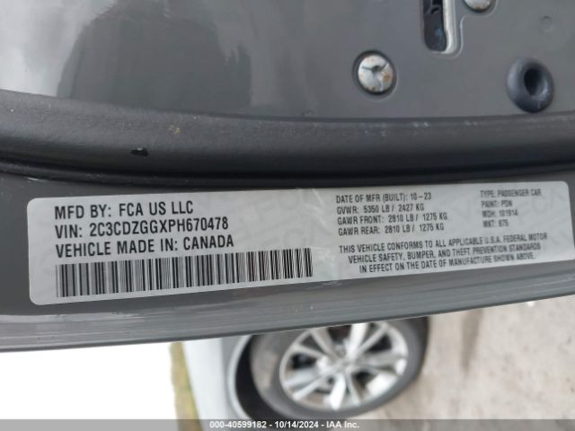 2C3CDZGGXPH670478 Dodge Challenger Sxt Awd