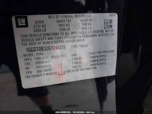 1GCGTDE32G1244320 Chevrolet Colorado Z71