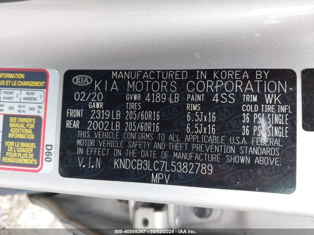 KIA Niro Lxs 2020 KNDCB3LC7L5382789 Image 9