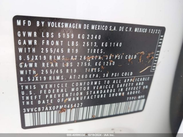 3VVCB7AX0PM045427 Volkswagen Tiguan 2.0t Se R-line Black
