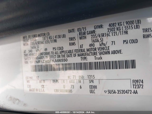 Ford Transit-250 2015 1FTNR1ZM5FKA66550 Image 9