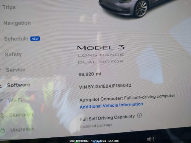 5YJ3E1EB4JF185042 Tesla Model 3 Long Range/performance