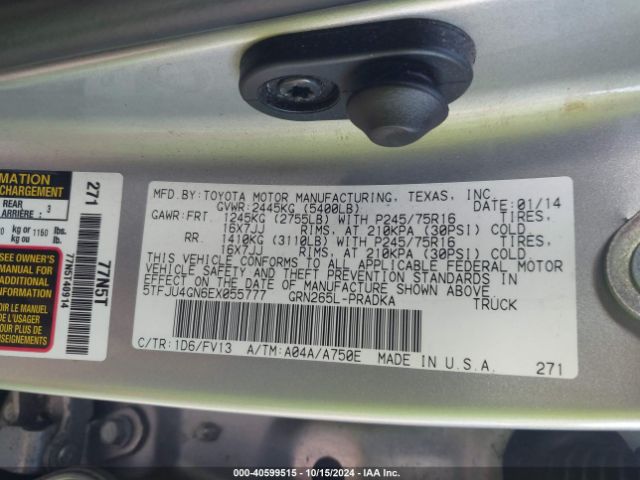 5TFJU4GN6EX055777 Toyota Tacoma Prerunner V6