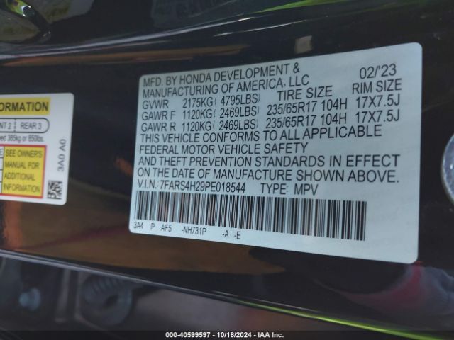 7FARS4H29PE018544 Honda Cr-v Lx Awd