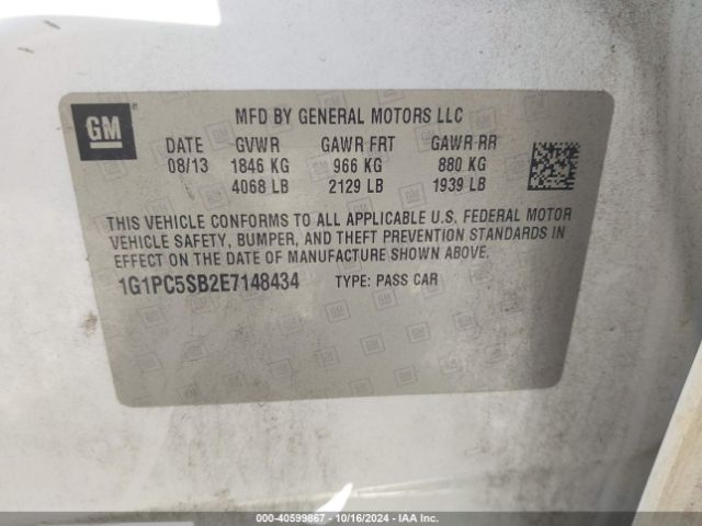 1G1PC5SB2E7148434 Chevrolet Cruze 1lt Auto