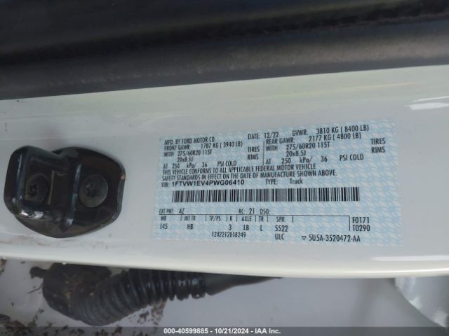 1FTVW1EV4PWG06410 Ford F-150 Lightning Lariat